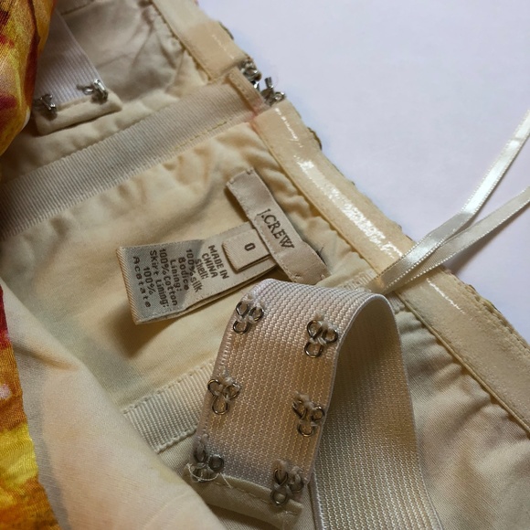 J Crew 100% Silk Strapless Floral Dress 0 - Picture 5 of 6